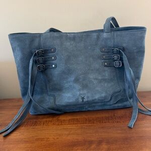 Frye Indigo Suede Tote with Suede Tie Details